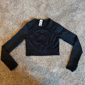 Gymshark Black Long Sleeve Crop Top